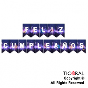 LAS GUERRERAS BANDERIN FELIZ CUMPLE (GM) X 1